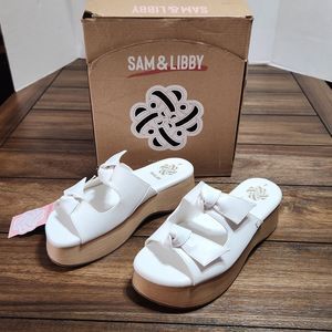 Sam & Libby Indie Double Bow Wht. Sandles 7 W/Box